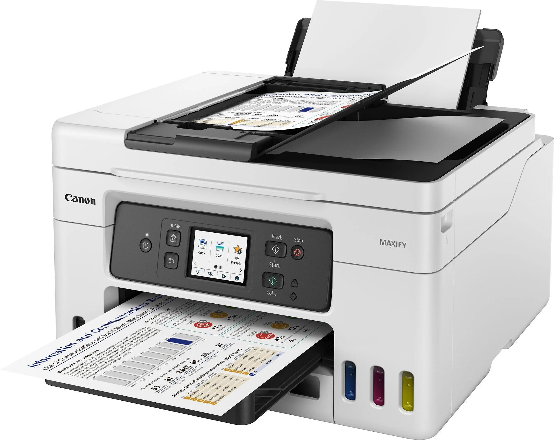 Spausdintuvas rašalinis Canon MAXIFY GX4050 MFP Spalv. refillable A4 350lap 33.6Kbps USB2.0 LAN WiFi