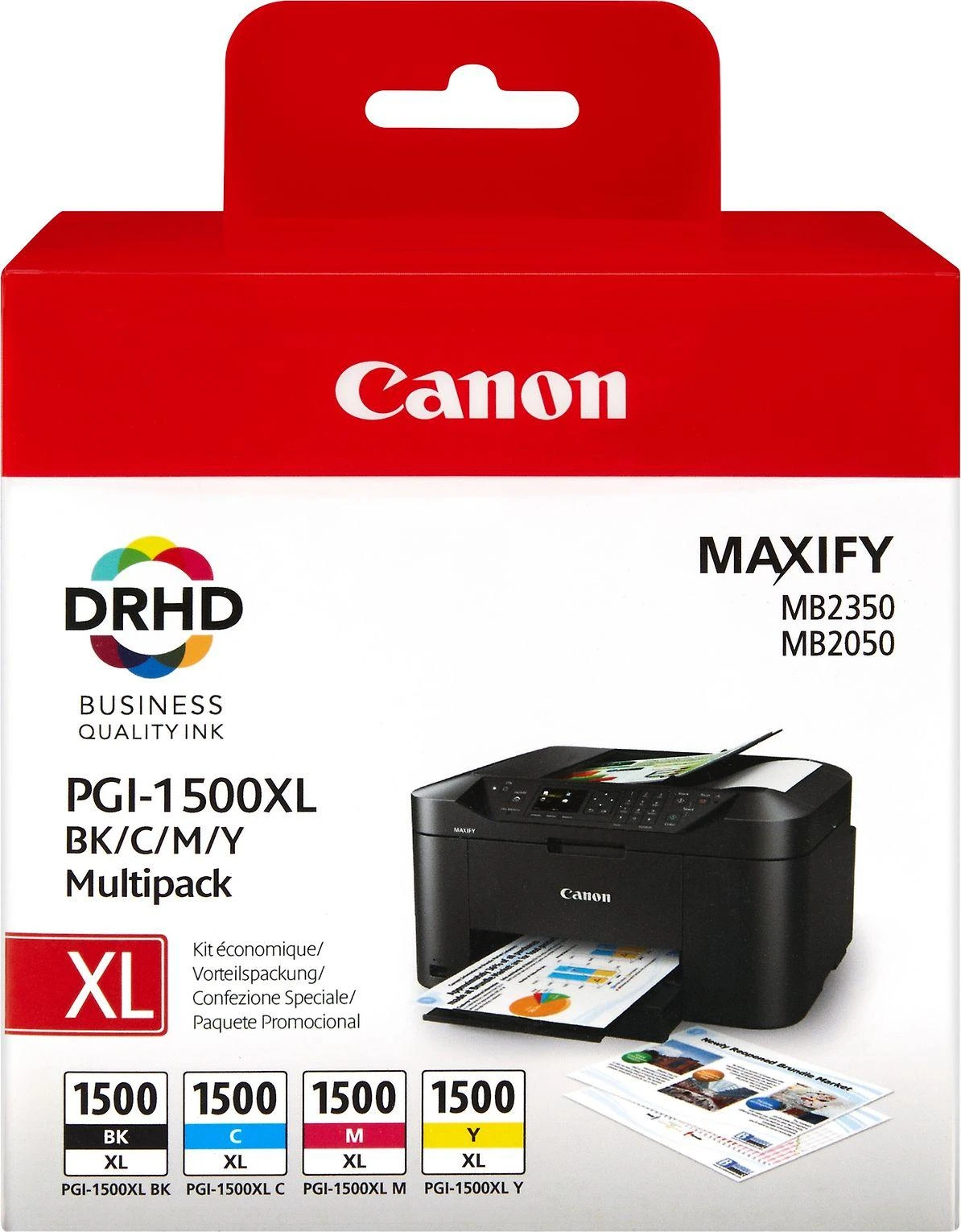 Canon PGI-1500XL C, M, Y, BK rašalo kasečių sudėtinė pakuotė