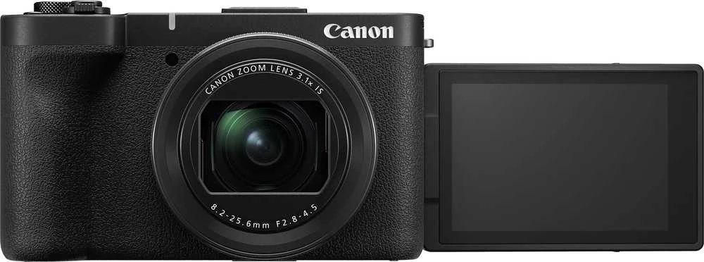 „Canon PowerShot V1“ fotoaparatas | 22 MP | Optinis priartinimas 3,1 karto | Vaizdo stabilizatorius | ISO jautrumas (maks.) 32000 | Ekrano įstrižainė 1,4 colio | Vaizdo įrašymas | Juodas