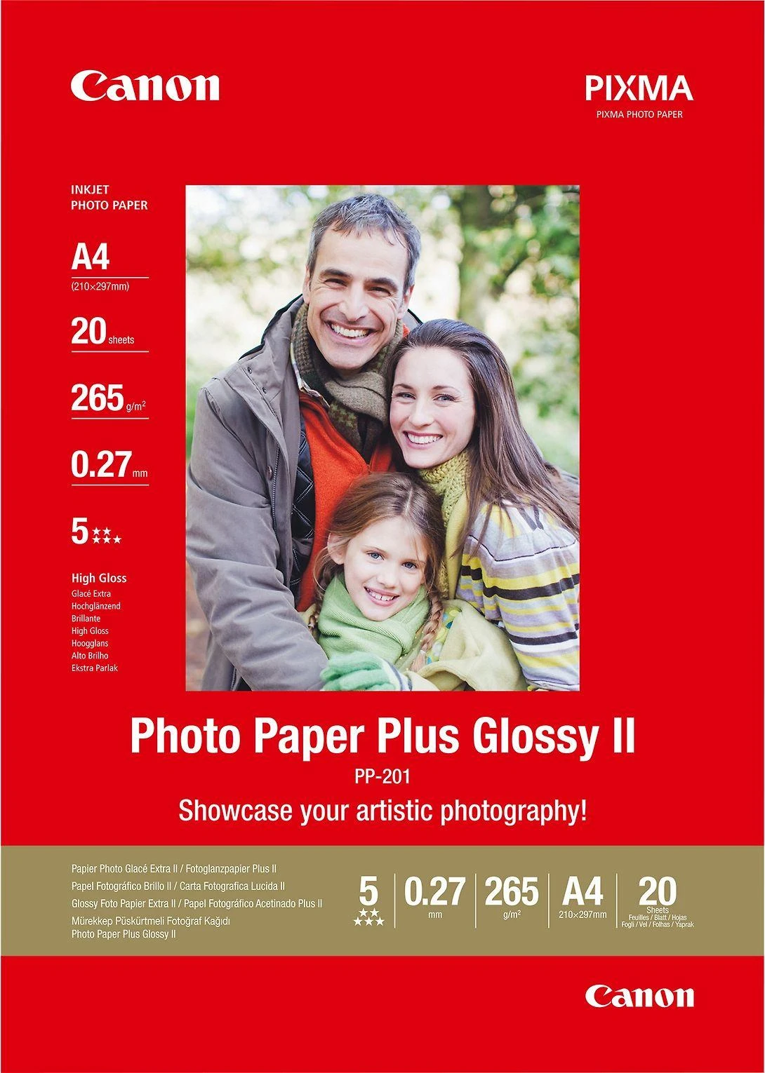 CANON PP-201 Fotopopierius A4 20Lakštai blizgūs
