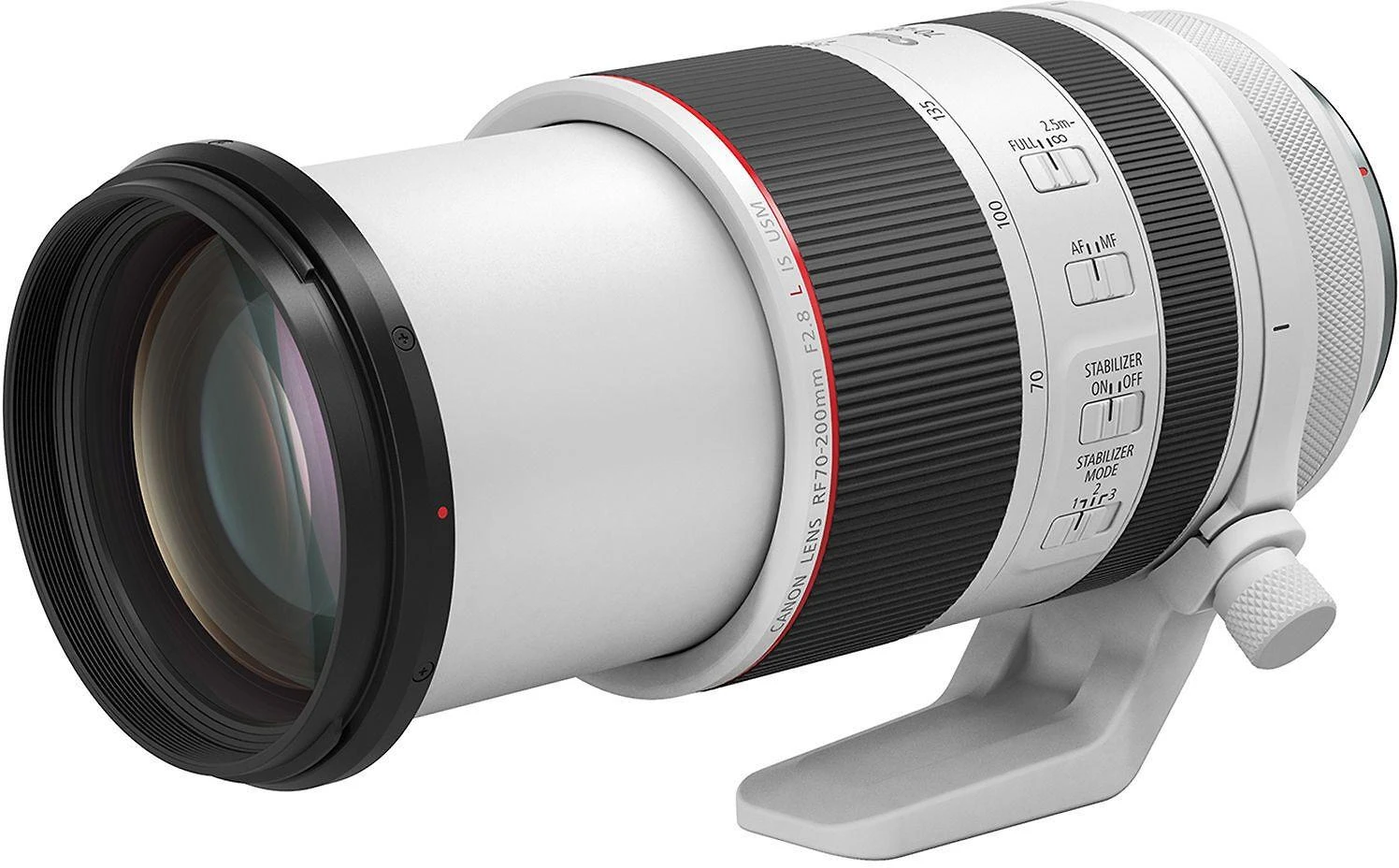 Canon RF 70-200mm F2.8L IS USM MILC/SLR Priartinimo teleobjektyvas Juoda, Balta