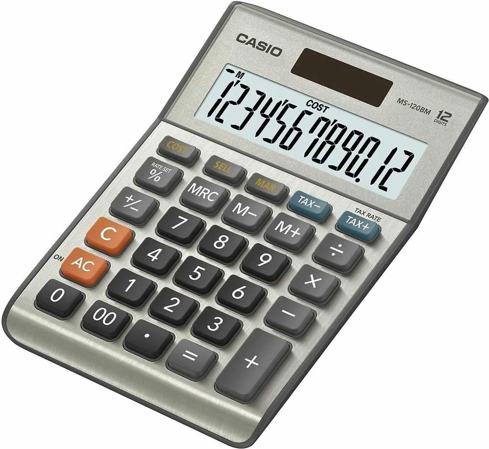 Casio stalinis skaičiuoktuvas MS-120BM su 12 skaitmenų ekranu