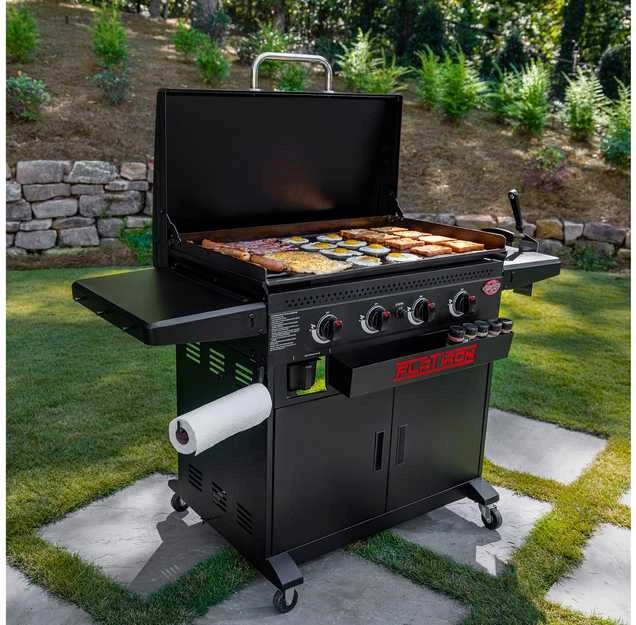 „Char-Griller“ plokščiasis geležinis aukščiausios kokybės grilis, 4 degikliai