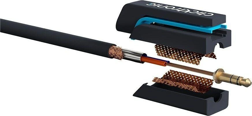 Išardytas Clictronic 3,5 mm jungties kabelio pjūvis