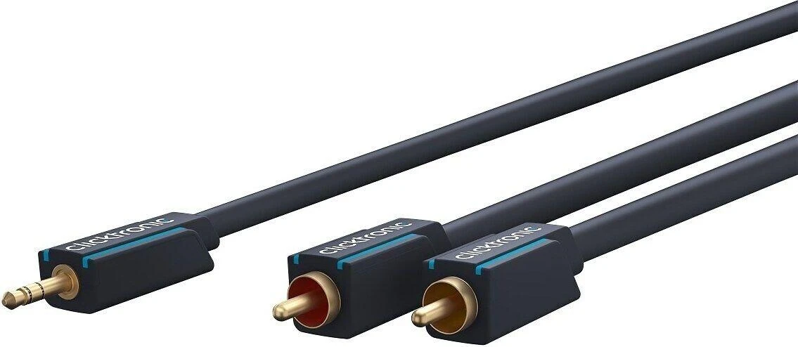 Clicktronic MP3 Adapterio kabelis 70468 3,5 mm kištukas (3 kontaktų, stereo), 2 RCA kištukai (garso kairėje / dešinėje), 3 m