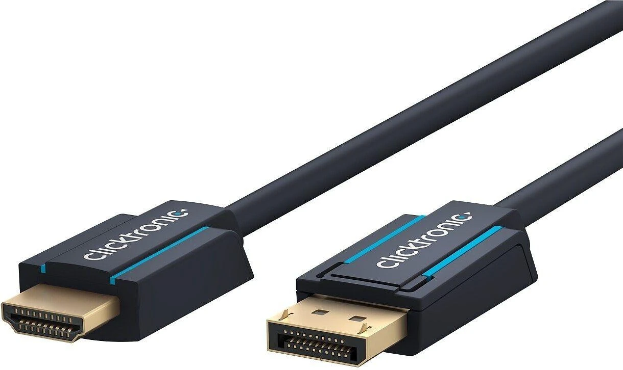 Clicktronic DP į HDMI laidas su auksinėmis jungtimis