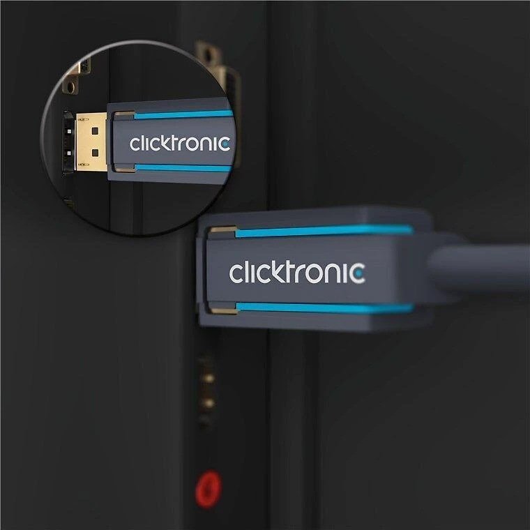 Clicktronic DisplayPort 1.4 laidas, 1 m, juodas