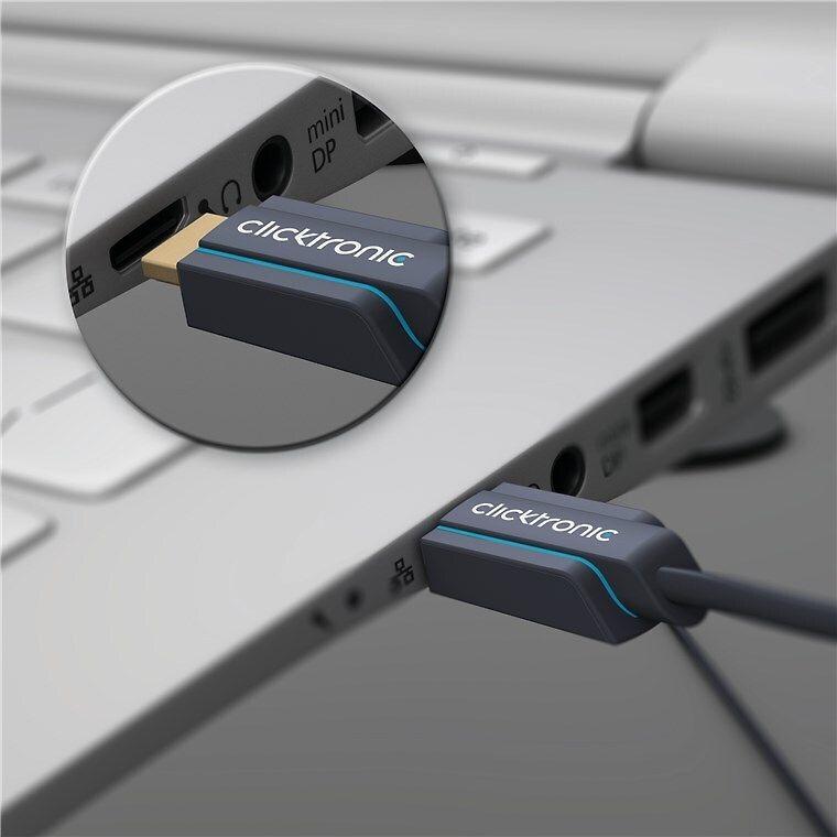 Clicktronic HDMI 2.0 High Speed su Ethernet kabeliu, aktyvus, 20 m, juodas
