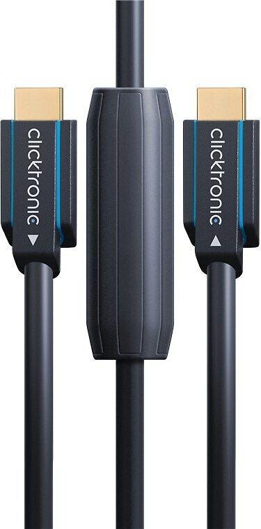 Clicktronic HDMI 2.0 High Speed su Ethernet kabeliu, aktyvus, 20 m, juodas