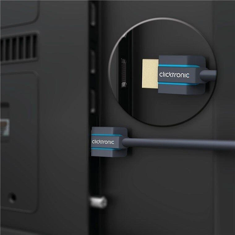 Clicktronic Ultra-Slim HDMI 2.0 didelės spartos kabelis su eterneto kabeliu, 2 m, must