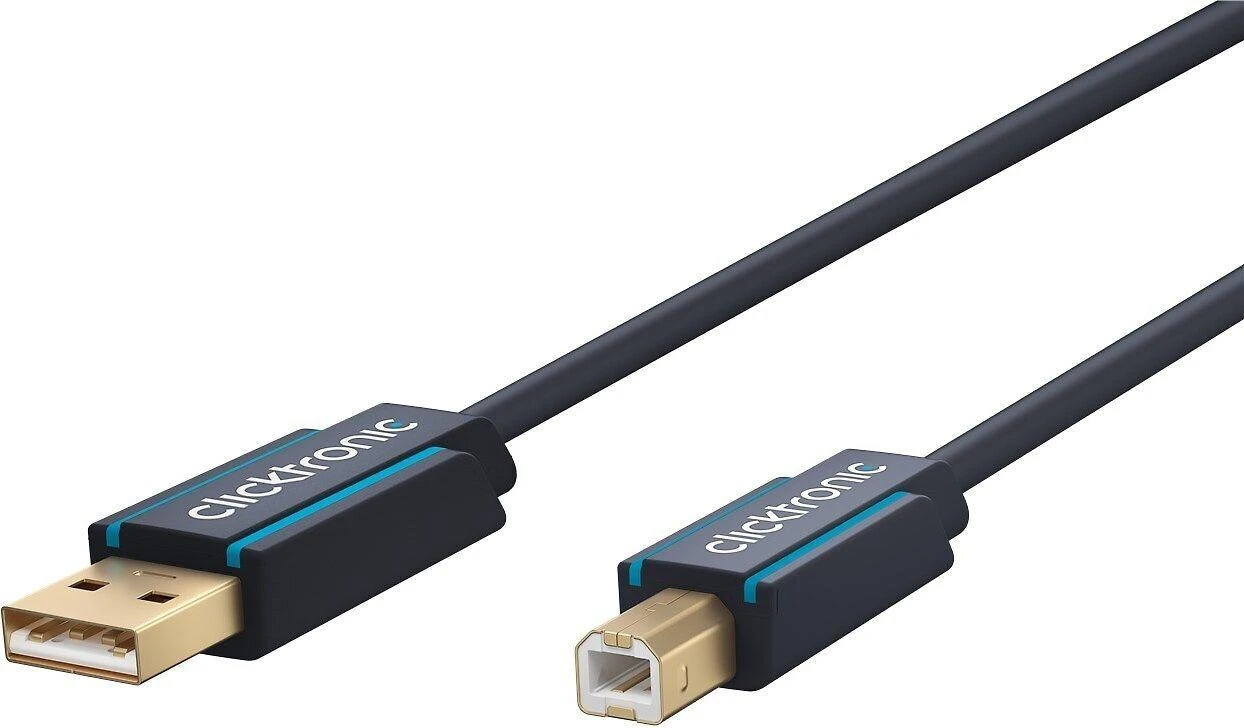 Kabelis USB Clicktronic USB-A - USB-B 1,8 m Mėlyna (JAB-1404854)