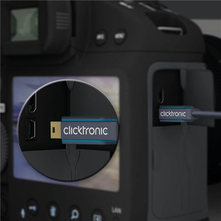 Clicktronic USB-A – miniUSB laidas, 1,8 m mėlynas (RB70127)