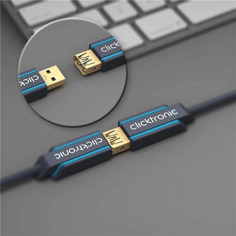 CLICKTRONIC ilgintuvas USB 3.0 lizdas-kištukas 3m