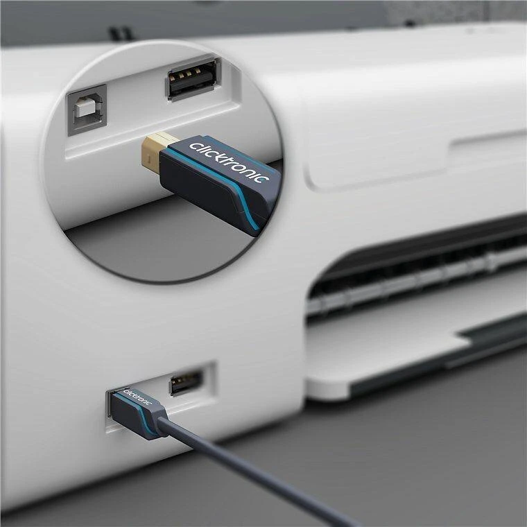 Kabelis USB Clicktronic USB-A - USB-B 3 m Mėlyna (RB70093)