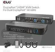 Club 3D Club3D tinklo jungiklis – jungiklis, DP/HDMI KVM jungiklis – dvigubas DP 4K 60Hz