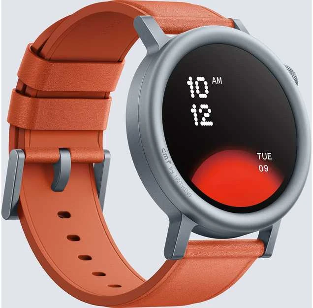 Išmanusis laikrodis CMF by Nothing Watch Pro 2, Pilkas korpusas su oranžiniu odiniu dirželiu