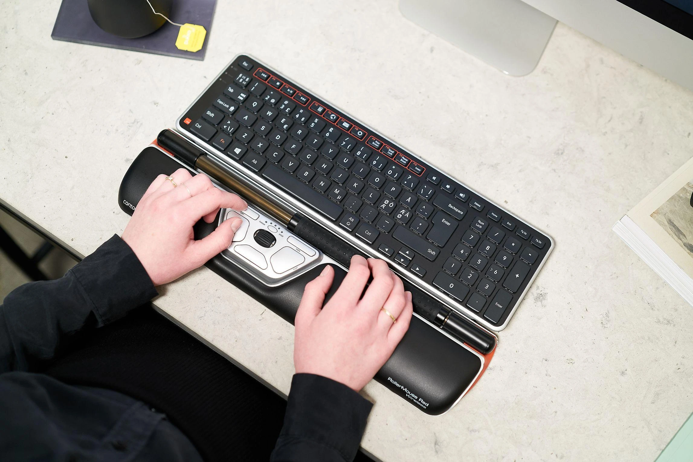 Pelė Contour RollerMouse Raudonas wireless sidabrinis