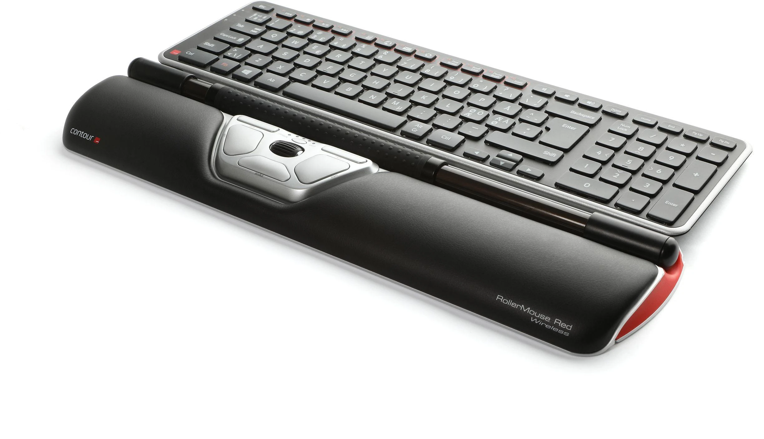 Pelė Contour RollerMouse Raudonas wireless sidabrinis