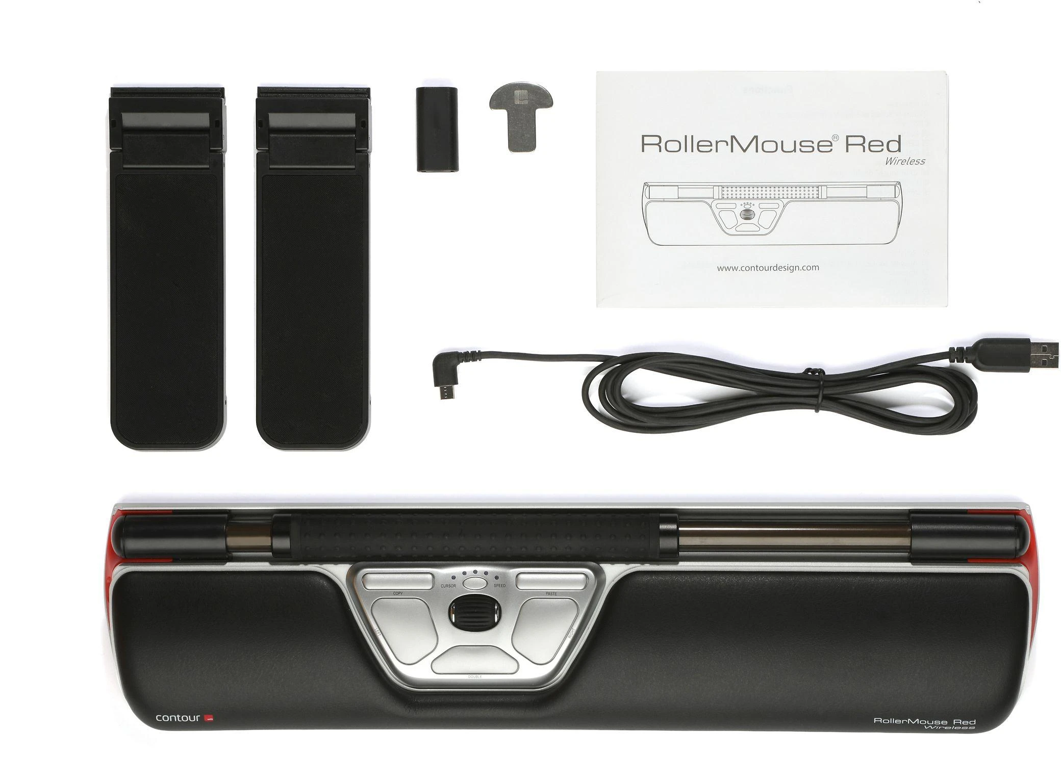 Pelė Contour RollerMouse Raudonas wireless sidabrinis