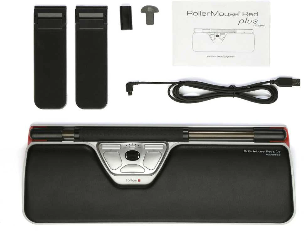 Pelė Contour RollerMouse Raudonas Plus wireless Bluetooth USB-C sidabrinis retail