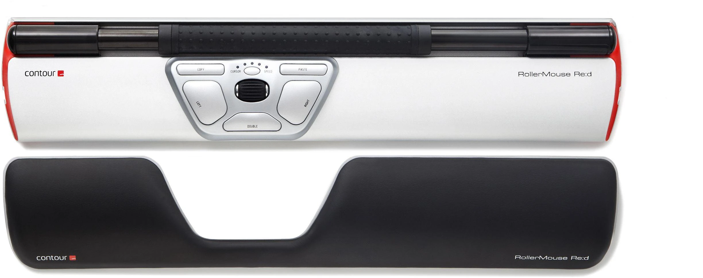 Carruzzo Contour Design RollerMouse Raudona kompiuterinė pelė Biuras C tipo USB Optinis 2800 DPI