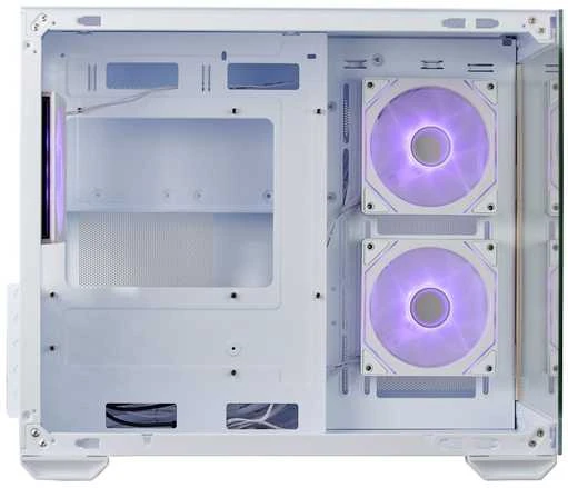 „Cooler Master Elite 481 Wood“, ATX, permatomas šoninis skydelis, 3x 120 mm ARGB ventiliatoriai, baltas