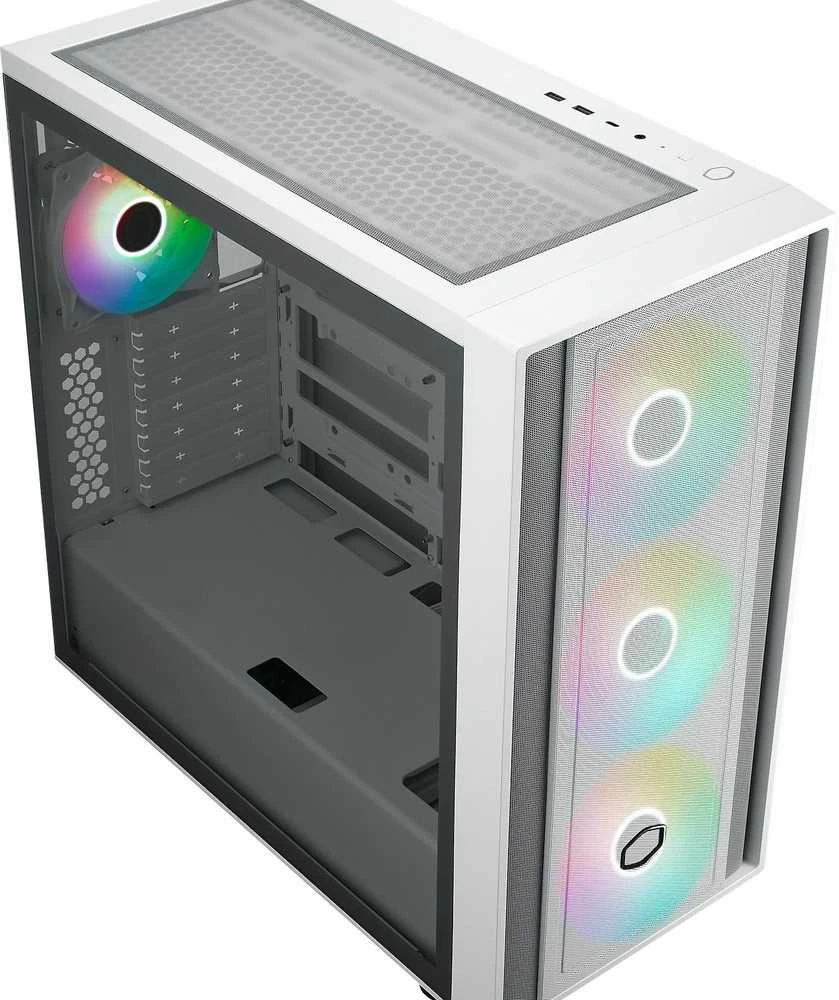 Kompiuterio Korpusas - Cooler Master MasterBox 600 Baltas su Multicolor Apšvietimu