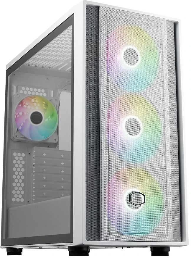Kompiuterio Korpusas - Cooler Master MasterBox 600 Baltas su Multicolor Apšvietimu