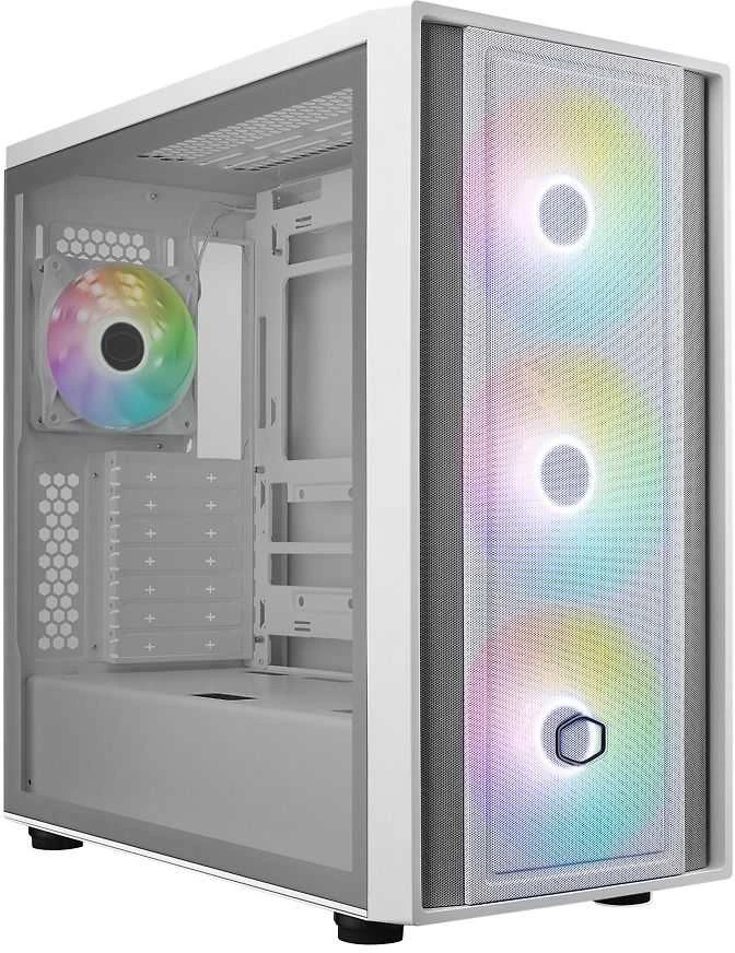Kompiuterio Korpusas - Cooler Master MasterBox 600 Baltas su Multicolor Apšvietimu
