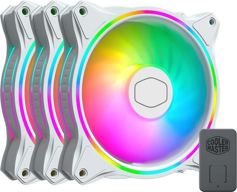 „Wentylator Cooler Master MasterFan MF120 Halo 3-pack + Hub“ (MFL-B2DW-183PA-R1)