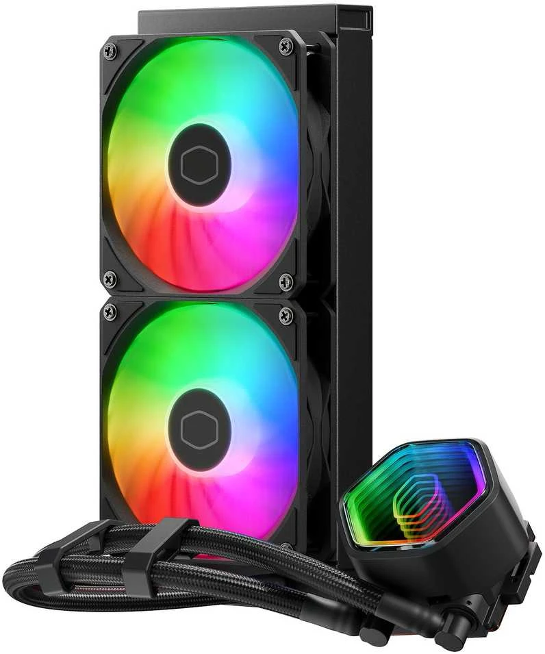 Cooler Master skysto aušinimo sistema su ARGB ventiliatoriais