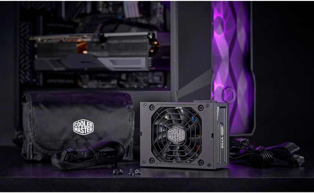 Cooler Master V SFX Gold 750 ATX 3.1, 750 W, 100–240 V, 50/60 Hz, 10–5 A, aktyvus, 120 W