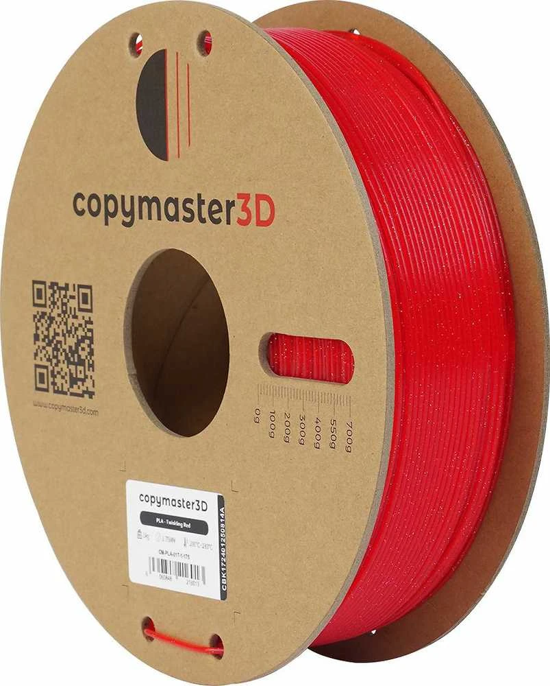 Copymaster3D PLA 1.75mm 1kg - Twinkling Raudona