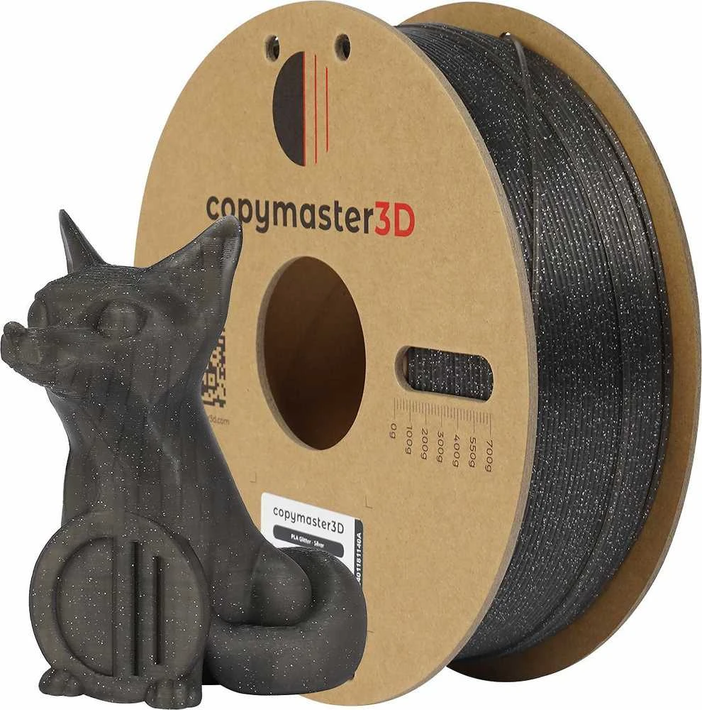 Copymaster3D PLA Glitter 1.75mm 1kg - Sidabrinis