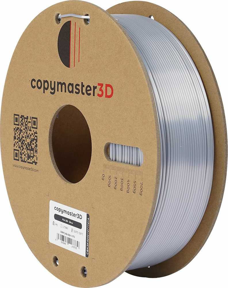 Copymaster3D PLA Silk 1.75mm 1kg Sidabrinis