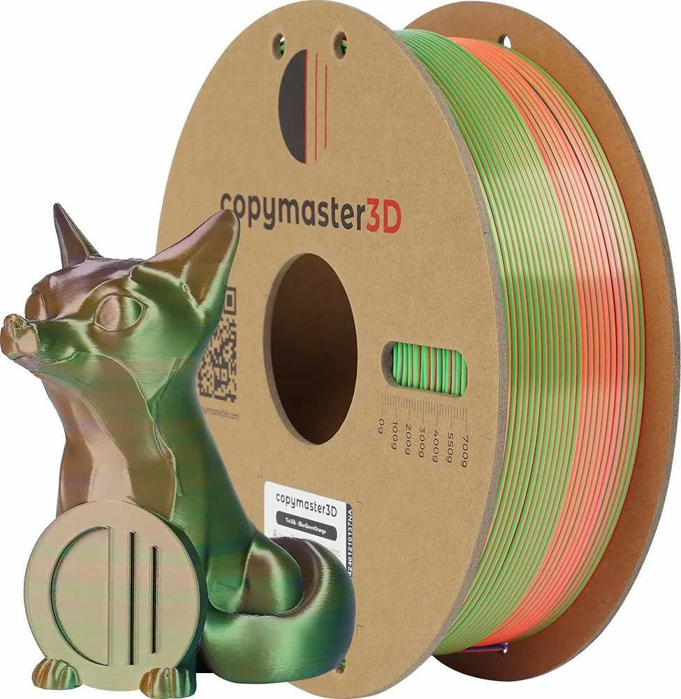 Copymaster3D Tri-Silk 1.75mm 1kg - Mėlyna/Žalias/Oranžinis