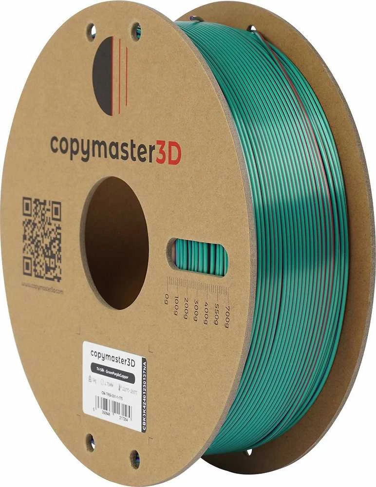 Copymaster3D Tri-Silk 1.75mm 1kg - Žalias/Violetinė/Copper