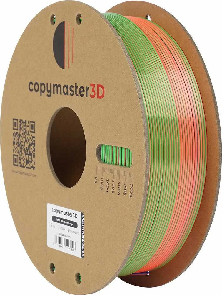 Copymaster3D Tri-Silk 1.75mm 1kg - Mėlyna/Žalias/Oranžinis