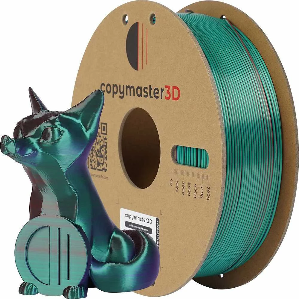 Copymaster3D Tri-Silk 1.75mm 1kg - Žalias/Violetinė/Copper