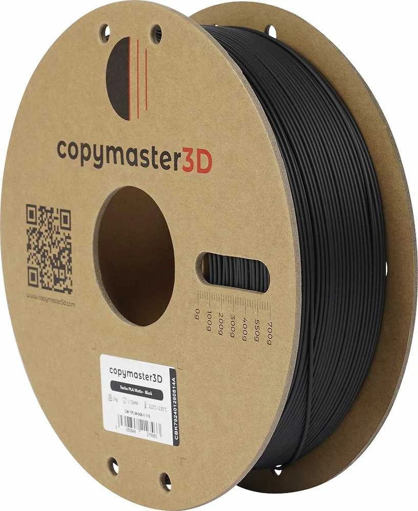 Copymaster3D Turbo PLA Matte 1.75mm 1kg Juodas