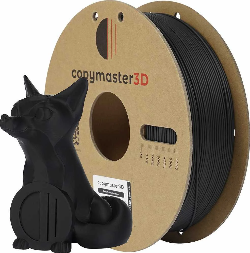 Copymaster3D juodas PLA 1.75mm su atspausdinta figūrėle