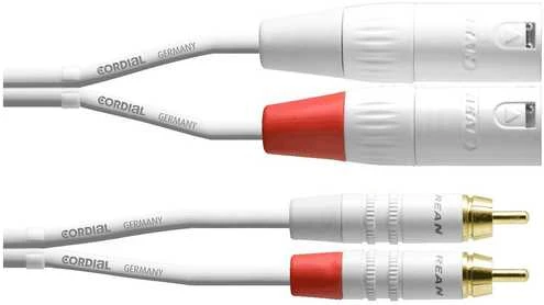 Cordial RCA į XLR laidas su spalvų žymėjimu