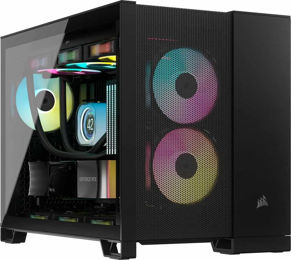 „Corsair“ dviejų kamerų kompiuterio korpusas | 2500D AIRFLOW | Juodas | Vidutinio dydžio bokštas | Micro-ATX