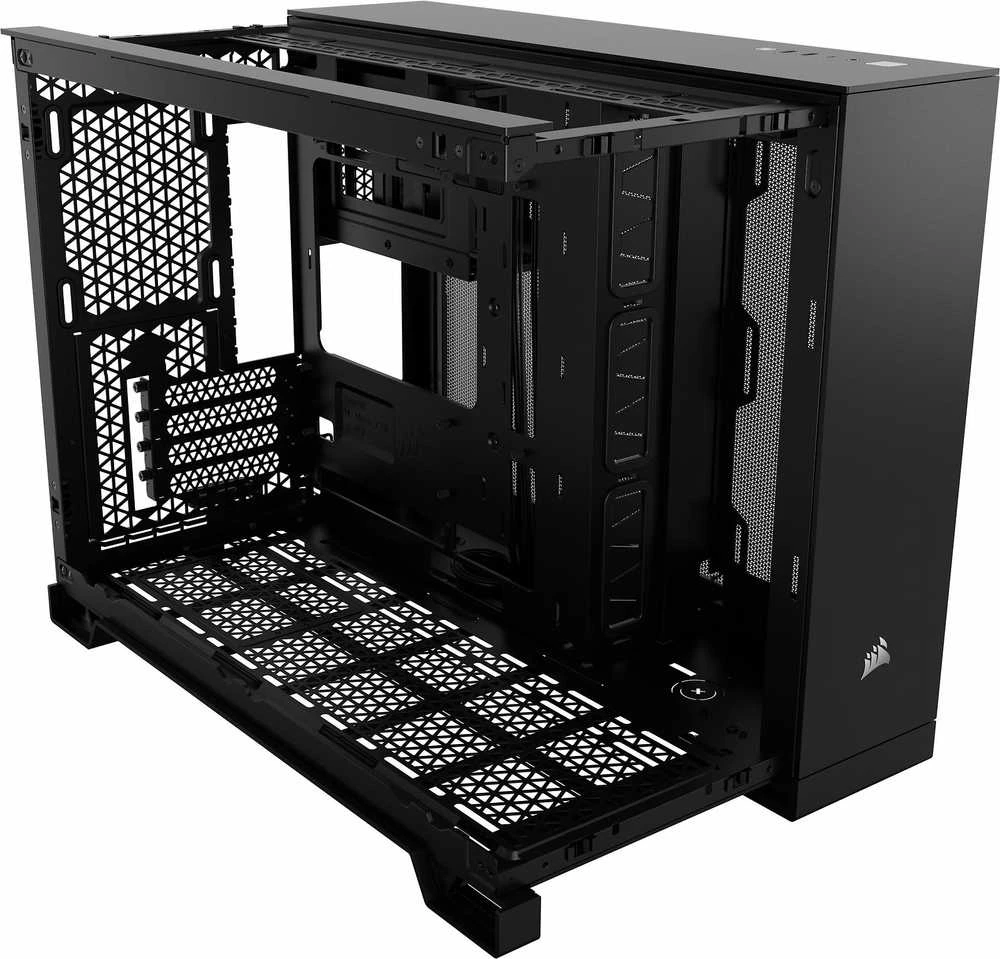 „Corsair“ dviejų kamerų kompiuterio korpusas | 2500D AIRFLOW | Juodas | Vidutinio dydžio bokštas | Micro-ATX
