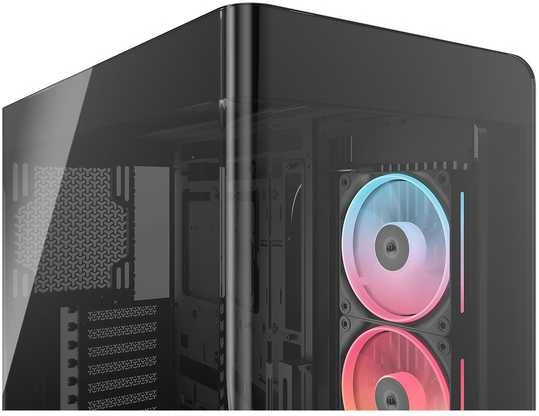 „Corsair FRAME 4500X LX-R RGB“ kompiuterio korpusas, „Mid-Tower“, E-ATX, grūdintas stiklas – Juodas