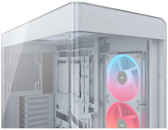 „Corsair FRAME 4500X LX-R RGB“ kompiuterio korpusas, vidutinio dydžio bokštas, E-ATX, grūdintas stiklas – Baltas