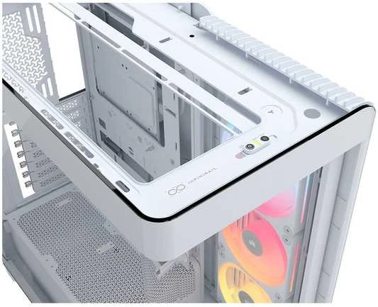 „Corsair FRAME 4500X LX-R RGB“ kompiuterio korpusas, vidutinio dydžio bokštas, E-ATX, grūdintas stiklas – Baltas