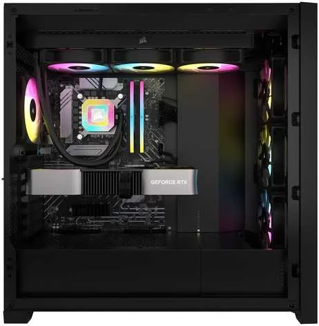 „Corsair Frame 5000D RS ARGB“ korpusas, vidutinio dydžio bokštas, E-ATX, RGB, grūdintas stiklas – Juodas