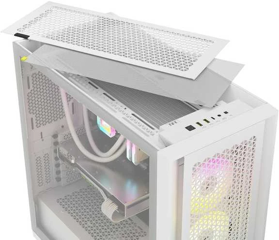 Corsair Frame 5000D RS ARGB PC-kompiuterio korpusas, Midi-Tower, E-ATX, Tempered Glass – baltos spalvos