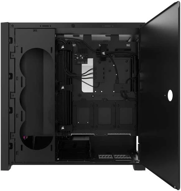 „Corsair Frame 5000D RS ARGB“ korpusas, vidutinio dydžio bokštas, E-ATX, RGB, grūdintas stiklas – Juodas